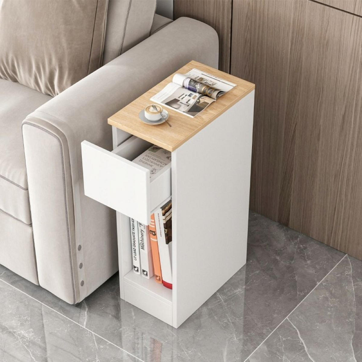 NACHTTISCH, weiß 20/33/60 cm - Weiß, Holzwerkstoff (20/60/33cm)