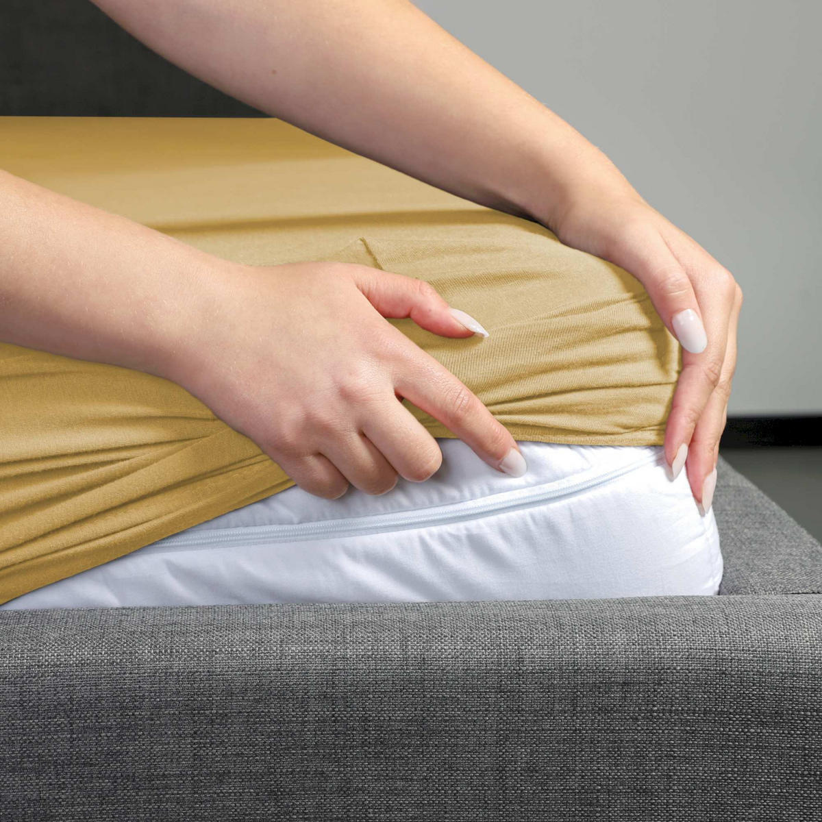 NAPÍNACIE prestieradlo FLAT - biela, textil (200/200cm) - Schöner Wohnen