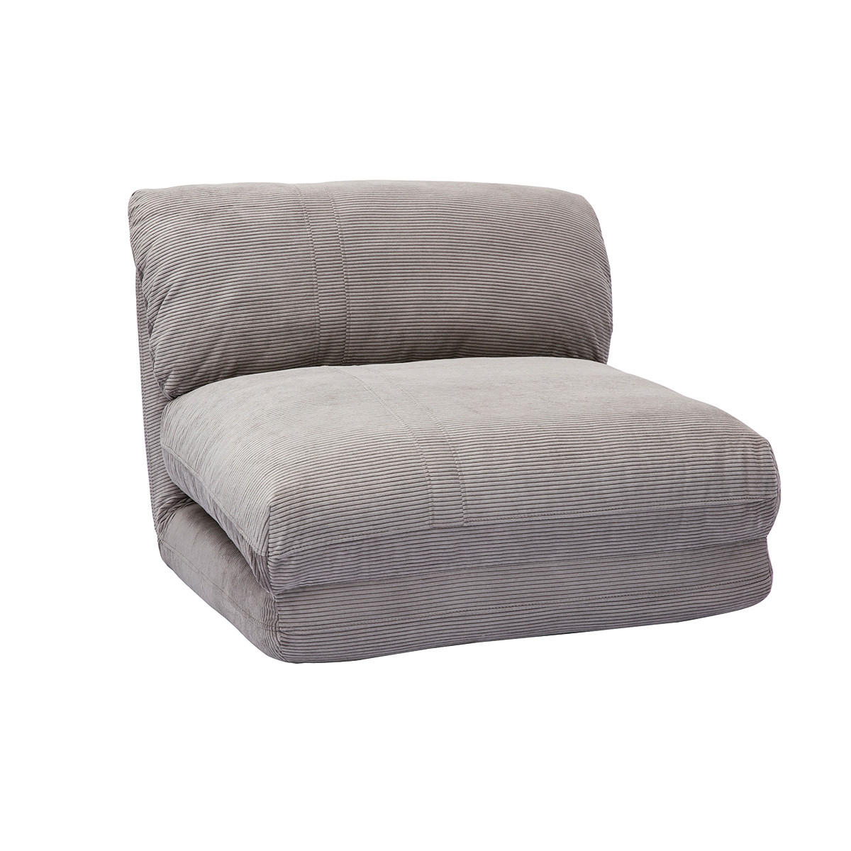 SCHLAFSESSEL 1-Sitzer Cord Hellgrau SPENCER - Grau, Textil (82/62/82cm) - Miliboo