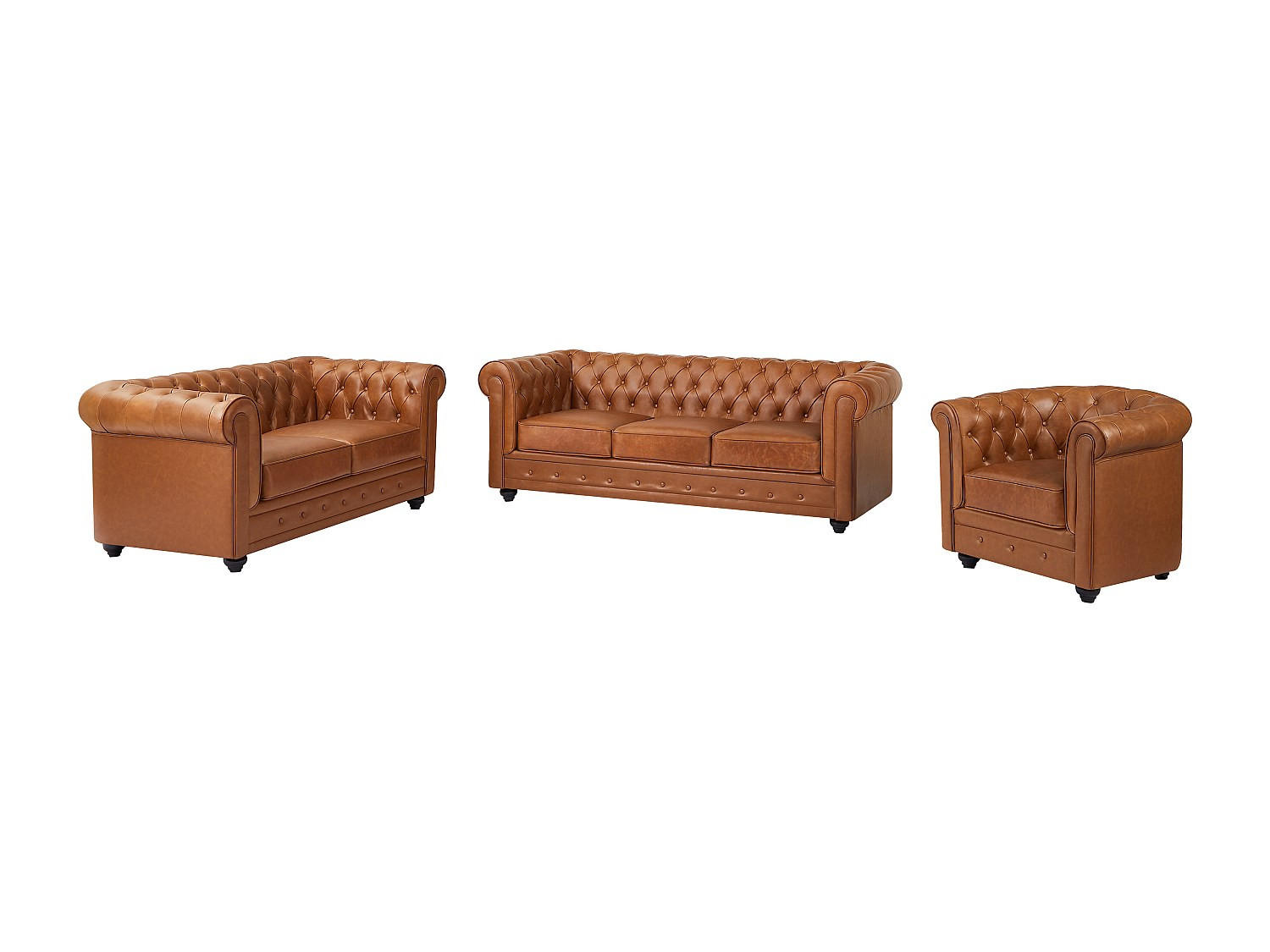 Vente-Unique Couchgarnitur Hellbraun 205x72x88 cm
