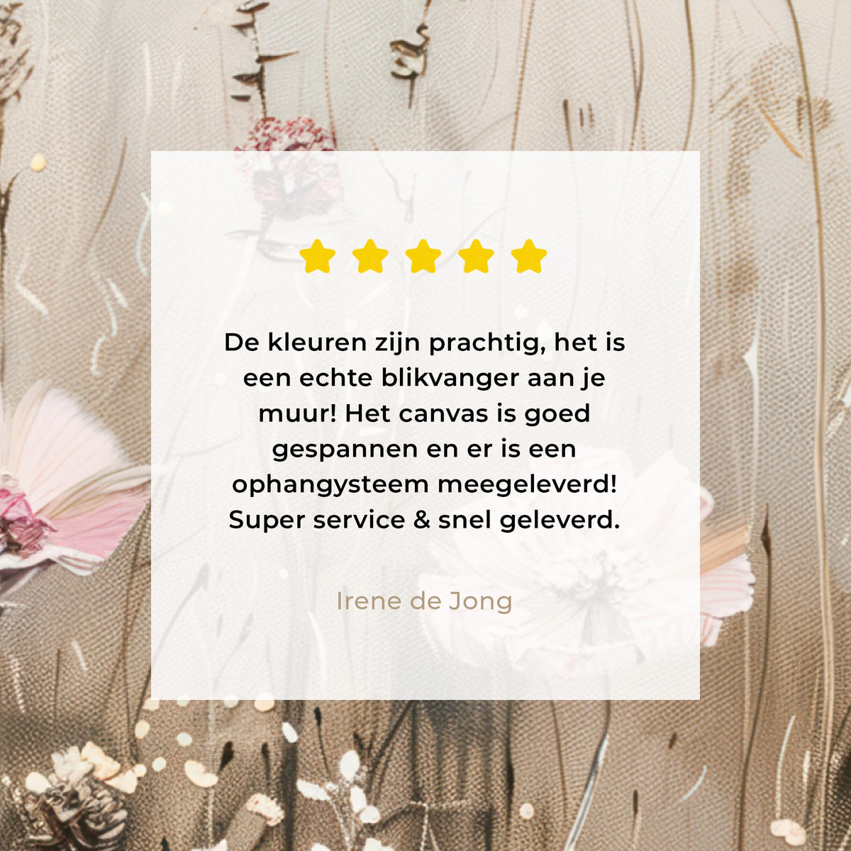 LEINWANDBILD Blumen - Rosa - Modern - Beige Wandbild Wohnzimmer 50x50 cm - Beige, Textil (50/50cm) - MuchoWow