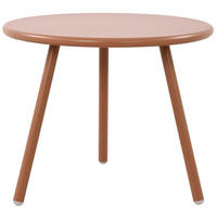 COUCHTISCH rund 50 cm Kunststoff terracotta - Terra cotta, Kunststoff/Metall (50/50/40cm) - CLP