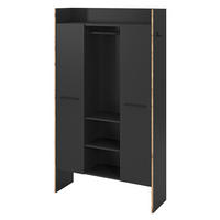 GARDEROBE grau und Nox Eiche, Kompaktgarderobe 105 x 189 cm, Salud - Dunkelgrau/Schwarz, Holzwerkstoff/Kunststoff (105/189/37cm) - Inn.Furn