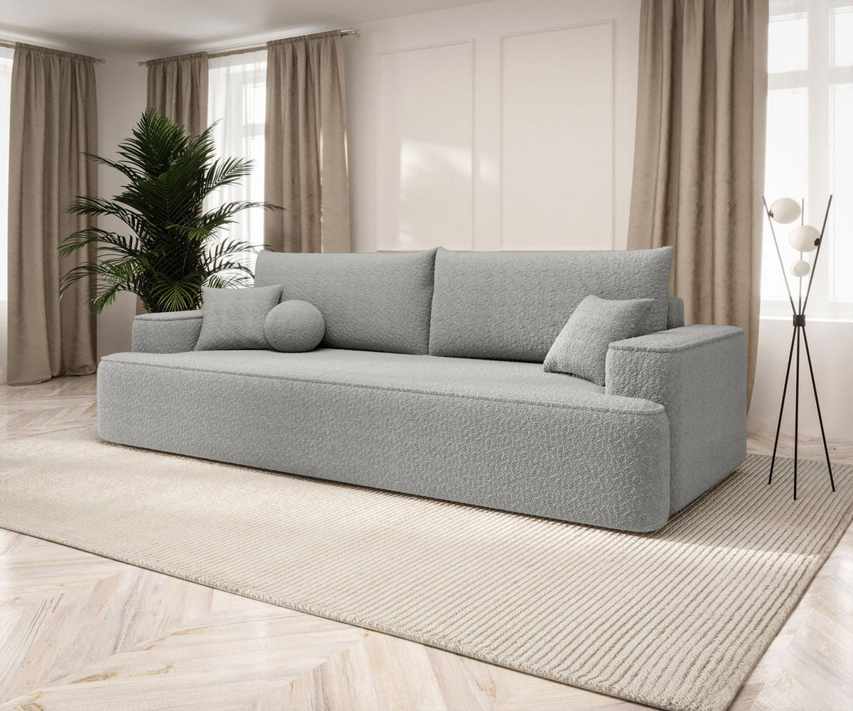 SOFA mit Schlaffunktion FIGO Quelle 83 - Grau, Textil (250/75/150cm) - Bedante