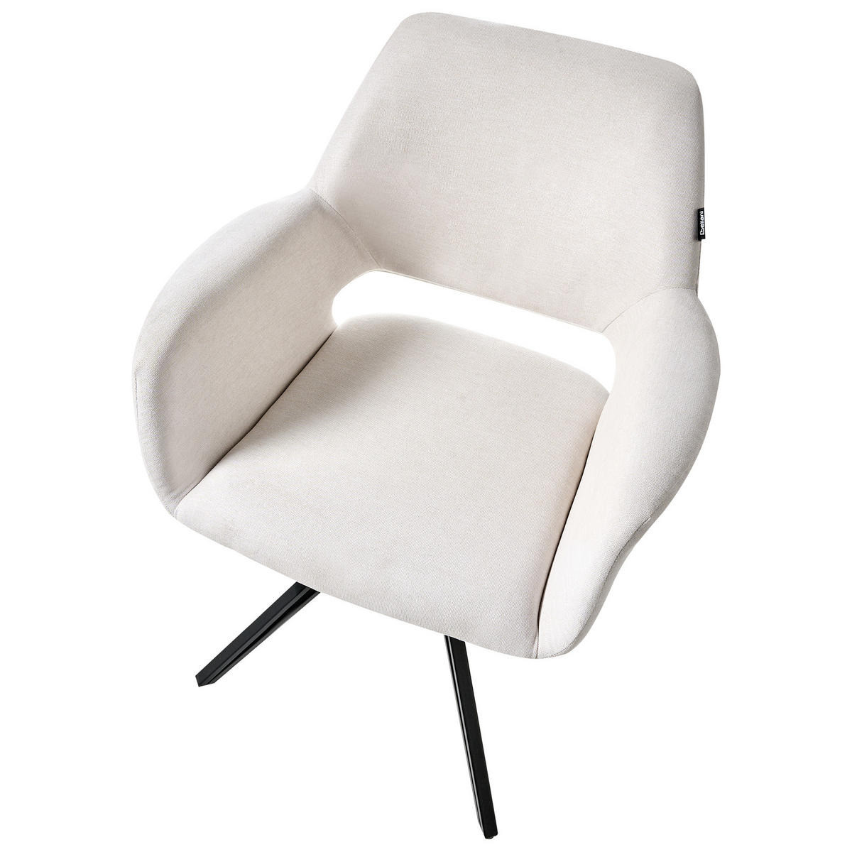 ESSZIMMERSTUHL 2er-Set Cremeweiß Ciney - Schwarz/Weiß, Textil (59/85/61cm) - Beliani