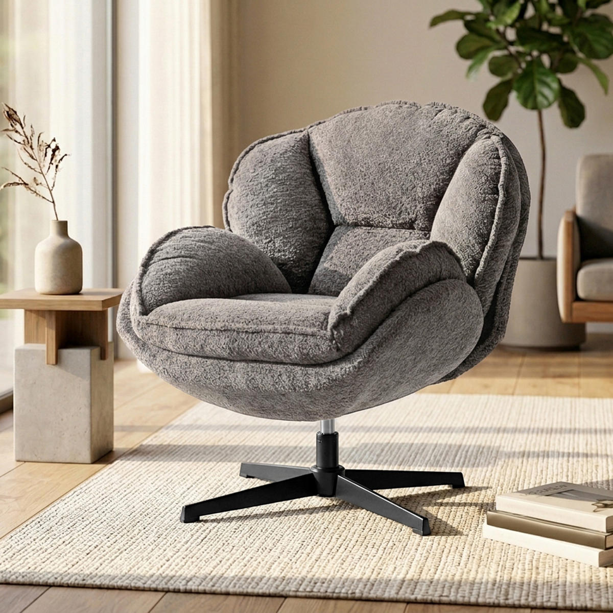 DREHSESSEL Grau 76/86/88 cm - Grau, Metall (86/88/76cm) - PANGIVO