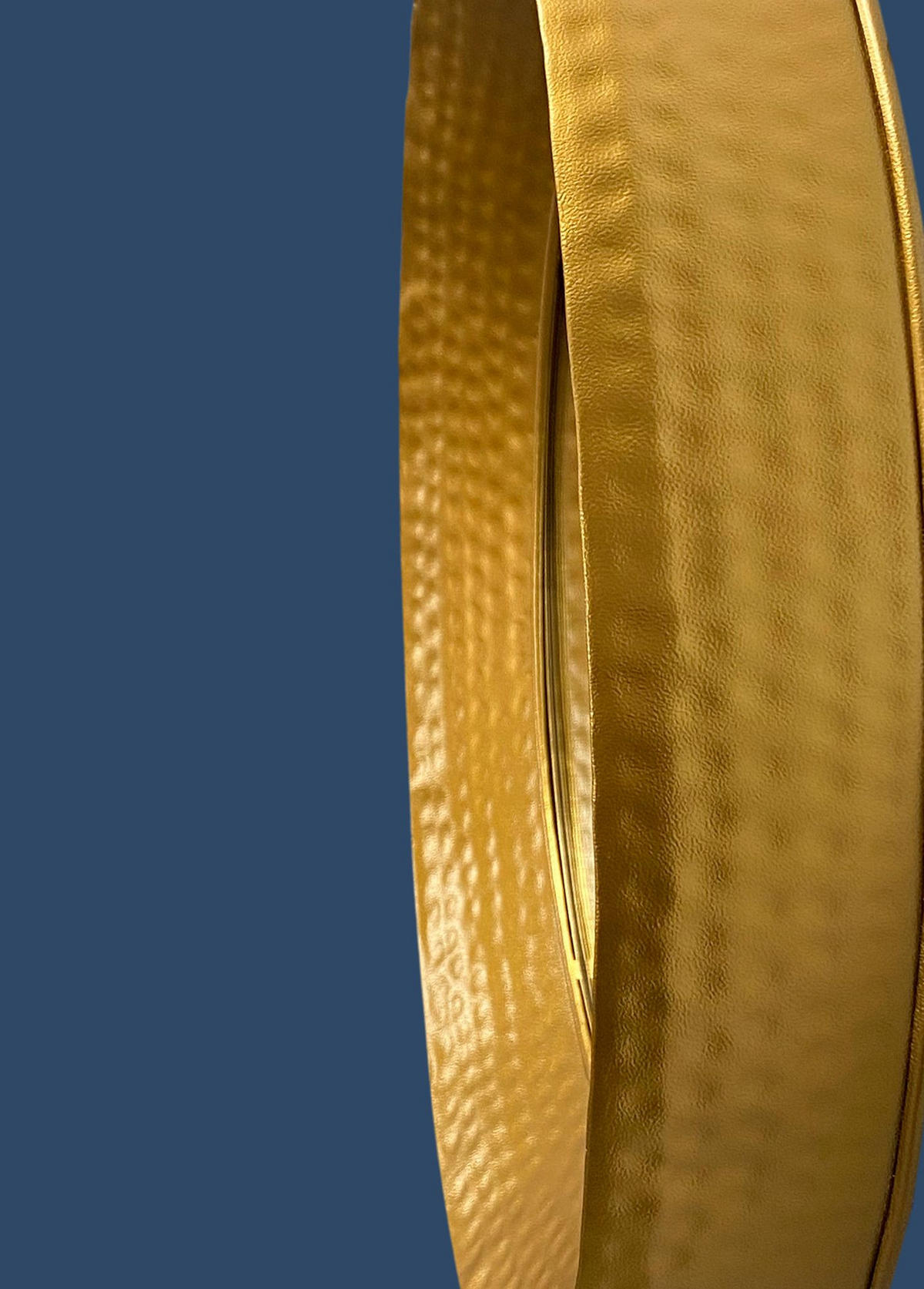 WANDSPIEGEL Rund Metall Gold 60 cm Hammerschlag-Optik - Goldfarben, Glas (60/60/9cm) - KADIMA DESIGN