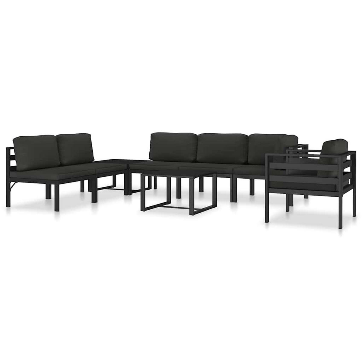 EINZELSOFA Mit Kissen Aluminium Anthrazit - Anthrazit, Metall (70/64.5/75cm) - vidaXL