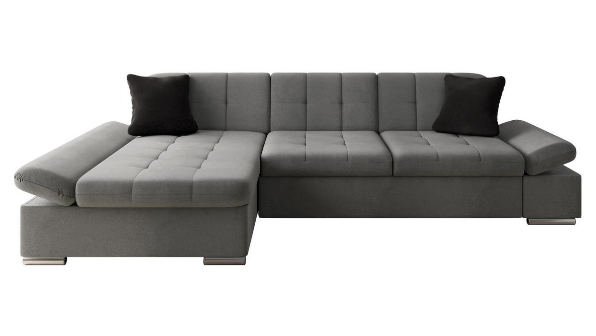 ECKSOFA Malwi, Seite: Links - Silbereichenfarben, Holz/Textil (278/161cm) - MIRJAN24