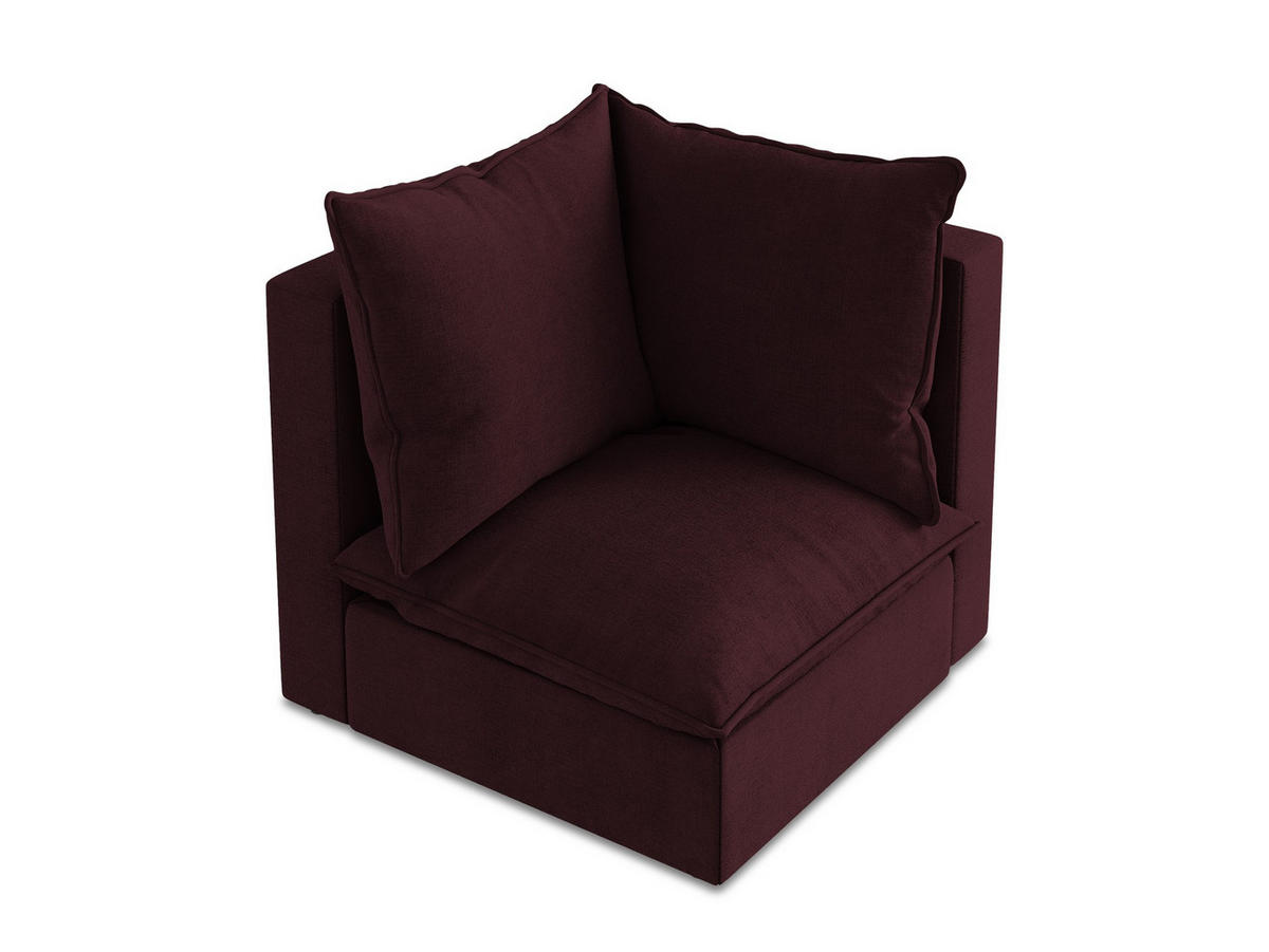 SOFAELEMENT Strukturstoff Rot - Rotbraun/Schwarz, Holzwerkstoff/Kunststoff (90/77/90cm) - Makamii