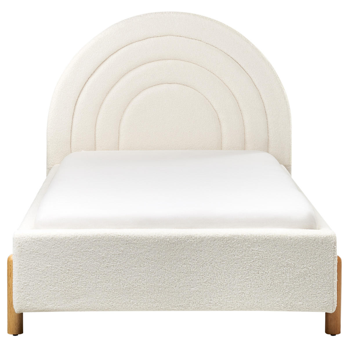 KINDERBETT 90x200 cm Weiß Anet - Creme, Textil (90/200cm) - Beliani