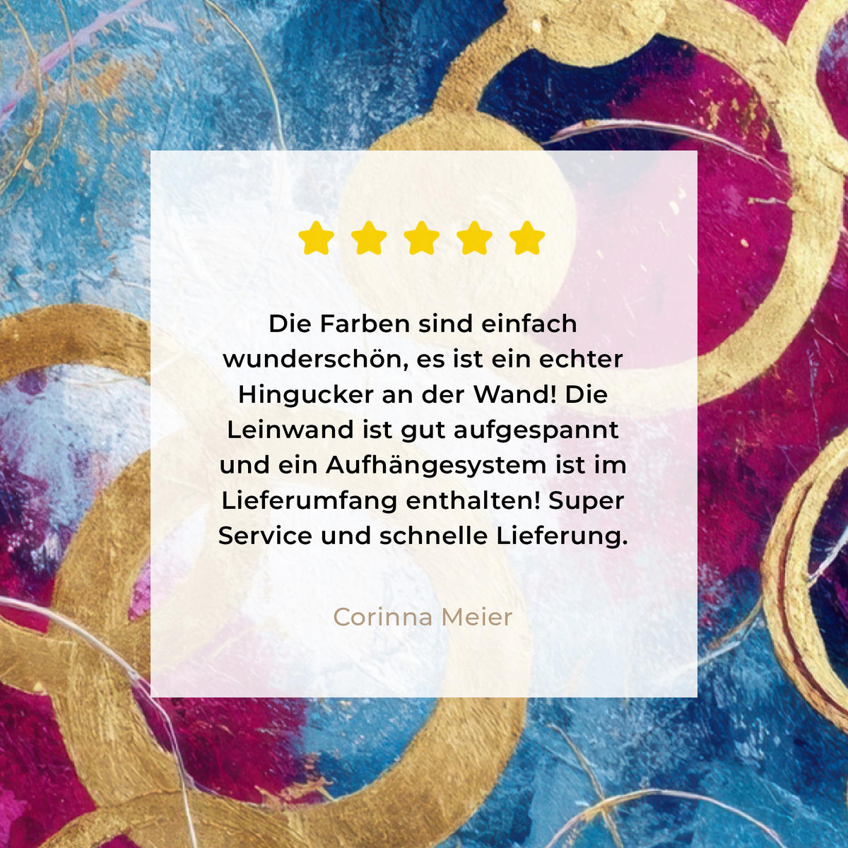 LEINWANDBILD Kreise - Gold - Abstrakt Wandbild Wohnzimmer 60x80 cm - Blau, Textil (60/80cm) - MuchoWow