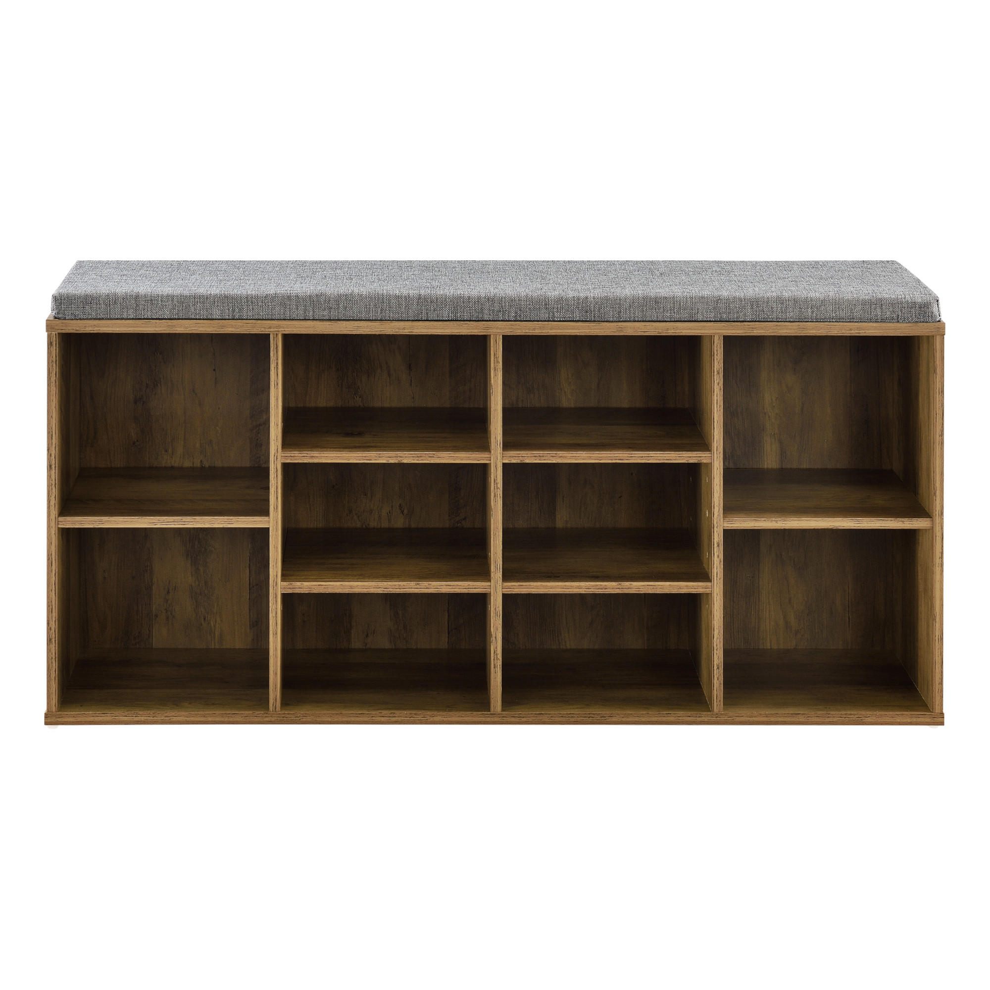 SCHUHBANK Leonidas - Braun, Holzwerkstoff/Textil (103/48/30cm) - [en.casa]