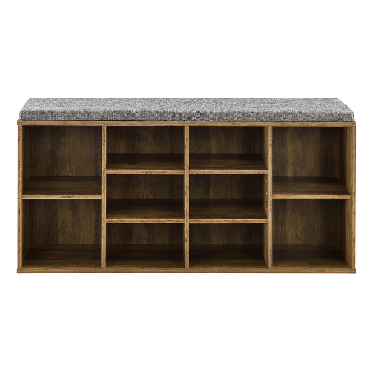 SCHUHBANK Leonidas - Braun, Holzwerkstoff/Textil (103/48/30cm) - [en.casa]