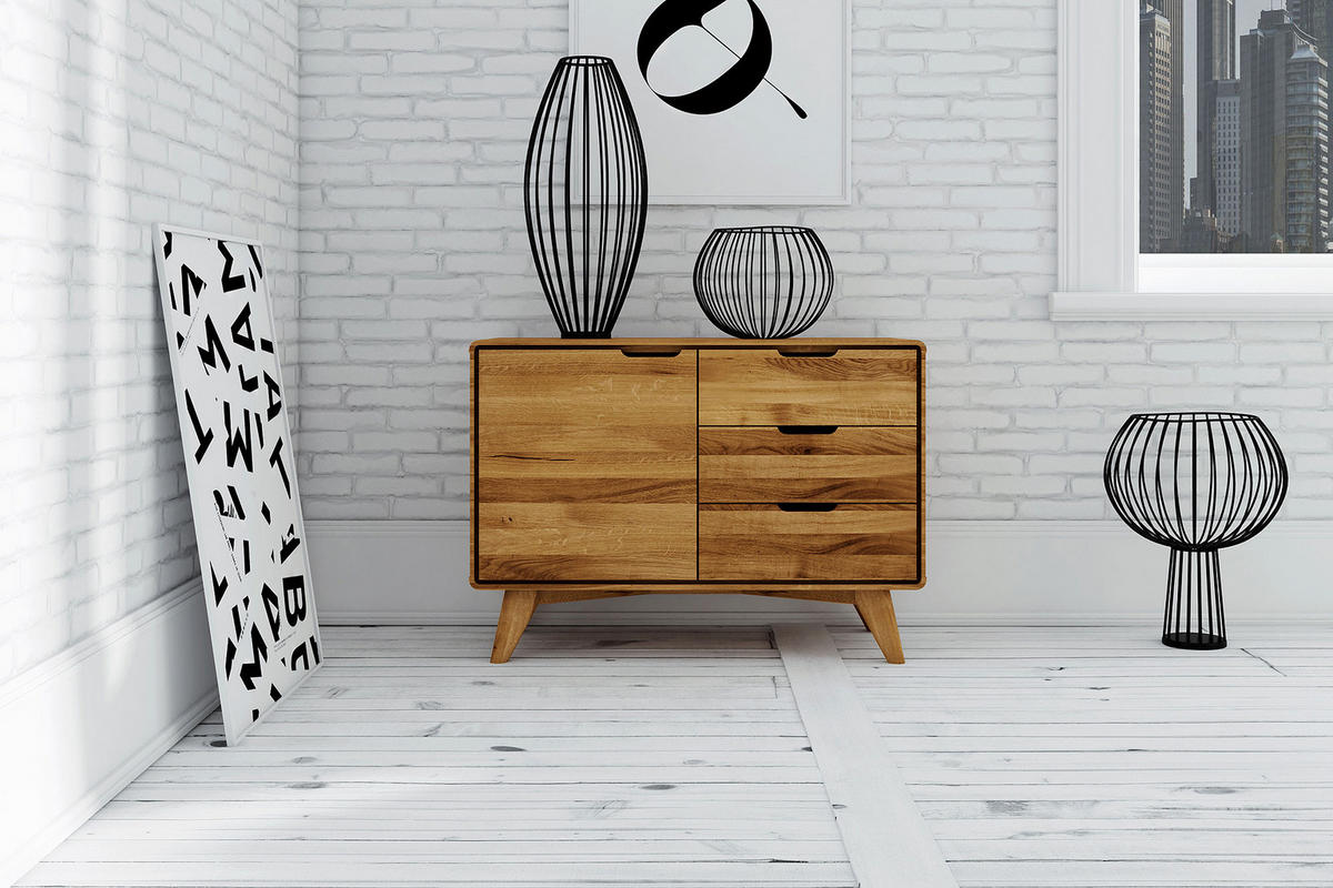 KOMMODE GREG Wildeiche - Wildeiche, Holz (90/63/40cm) - byoak