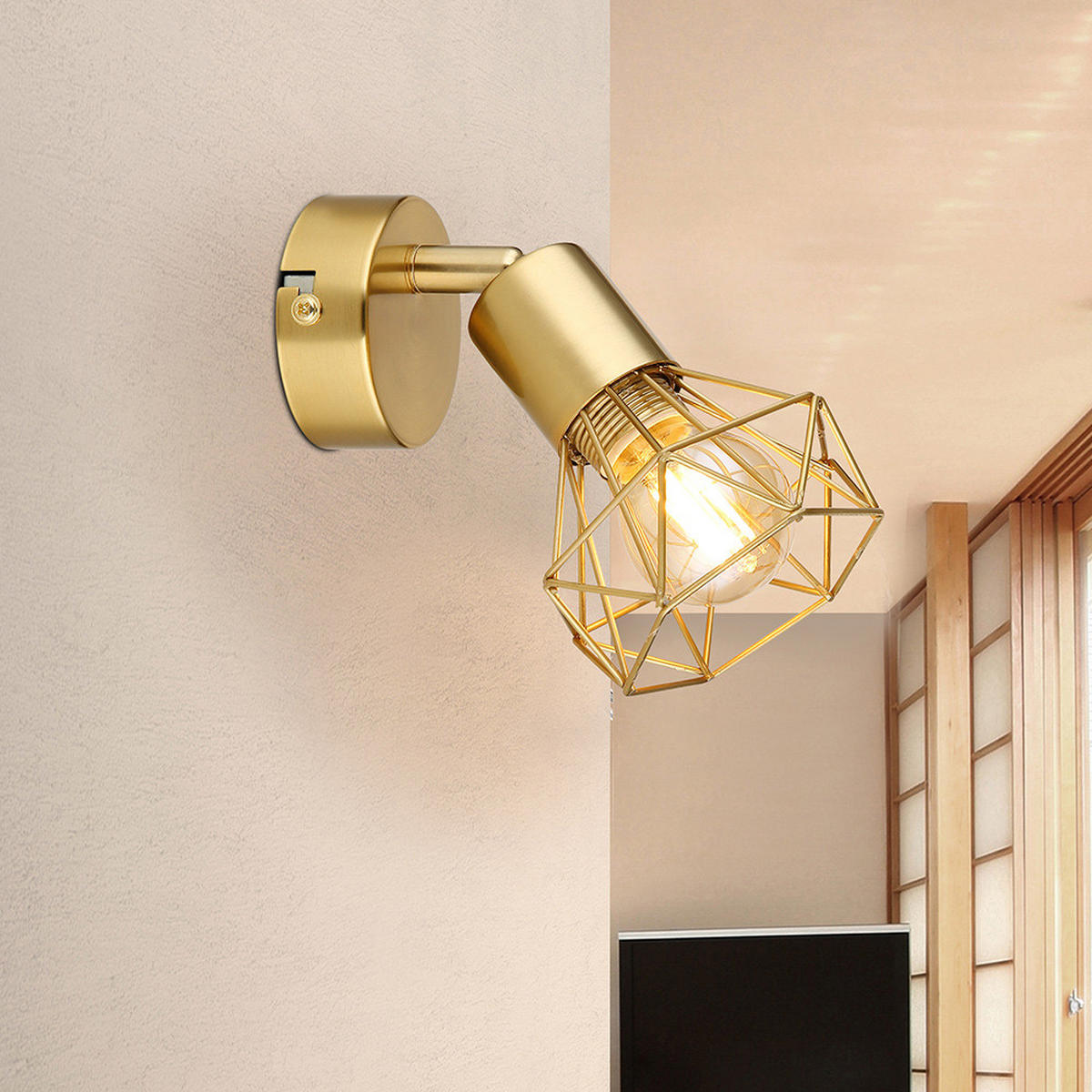 WANDLEUCHTE XARA Metall Gold - Goldfarben, Metall (8/13.5/13cm) - Globo Lighting