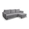 ECKSOFA Lucky in L-Form mit Schlaffunktion und Bettkasten, Farbe: Grau, Strukturstoff, Ottomane Links oder Rechts - Grau, Textil (275/160cm) - VENASI MÖBEL