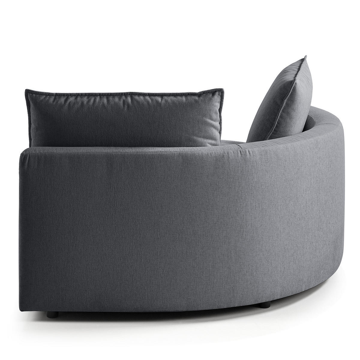 OTTOMANE - modular - Schwarz/Grau, Kunststoff/Textil (126/82/154cm) - home24