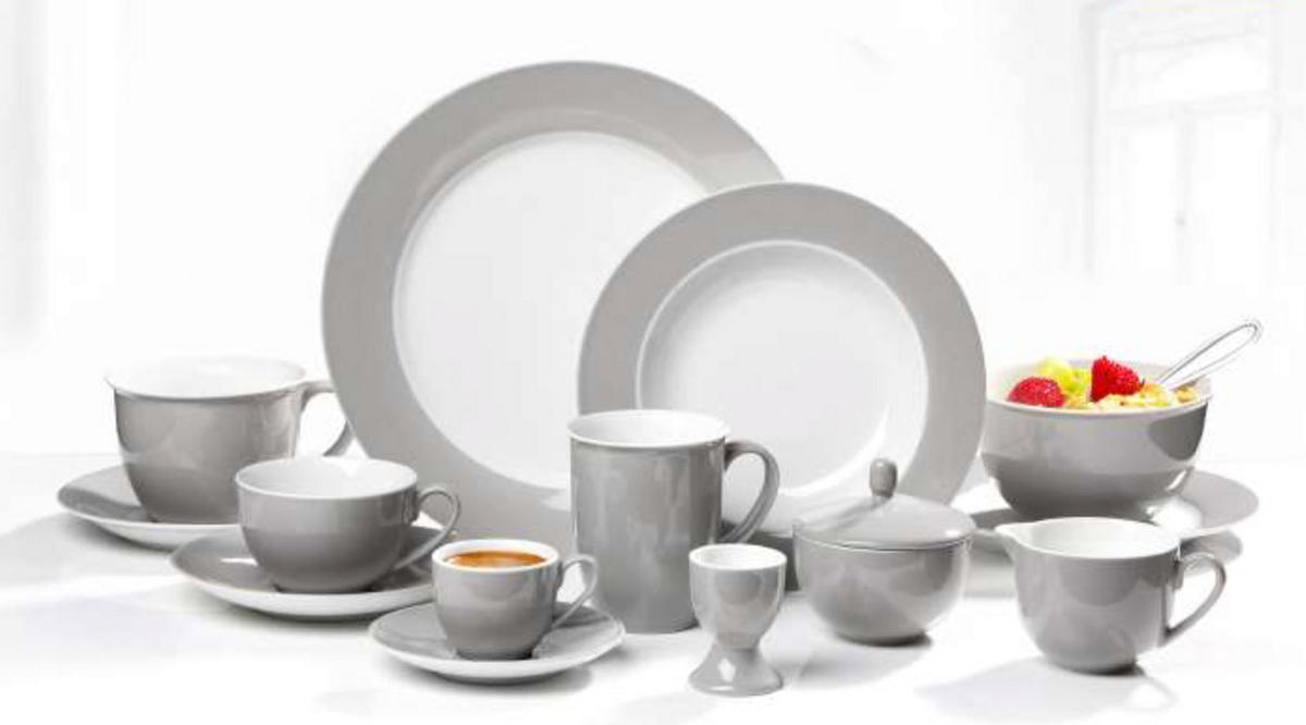 KOMBISERVICE Doppio Grau 24er Set - Grau, Keramik (1/1/1cm) - Ritzenhoff Breker