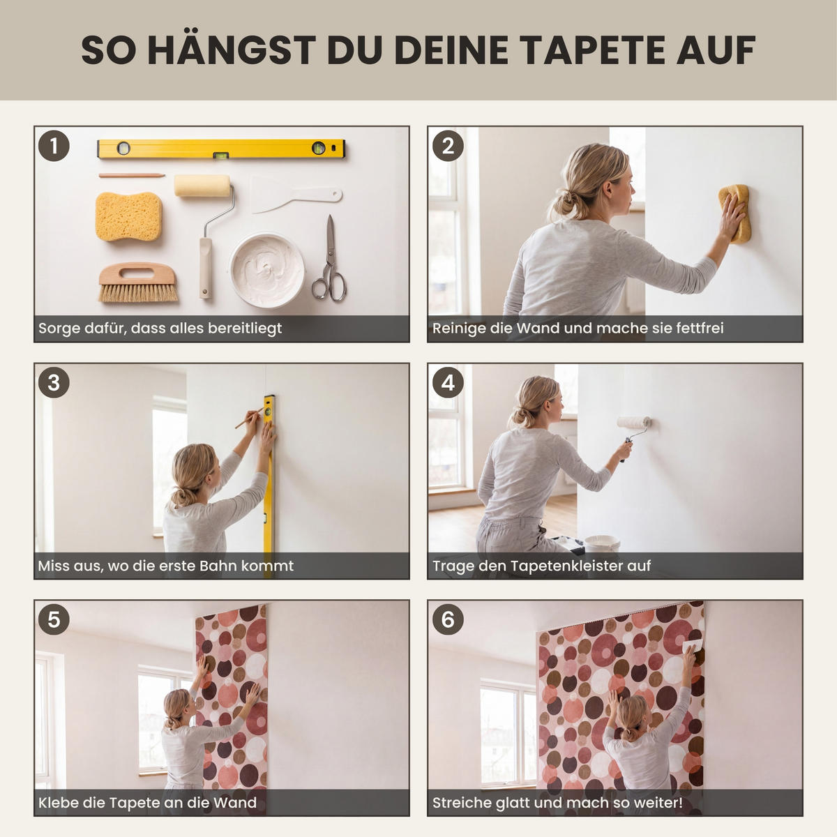 TAPETE - Kreise - Modern - Farbenfroh - 120x260 cm - Multicolor, Papier (120/260cm) - OnlyWow