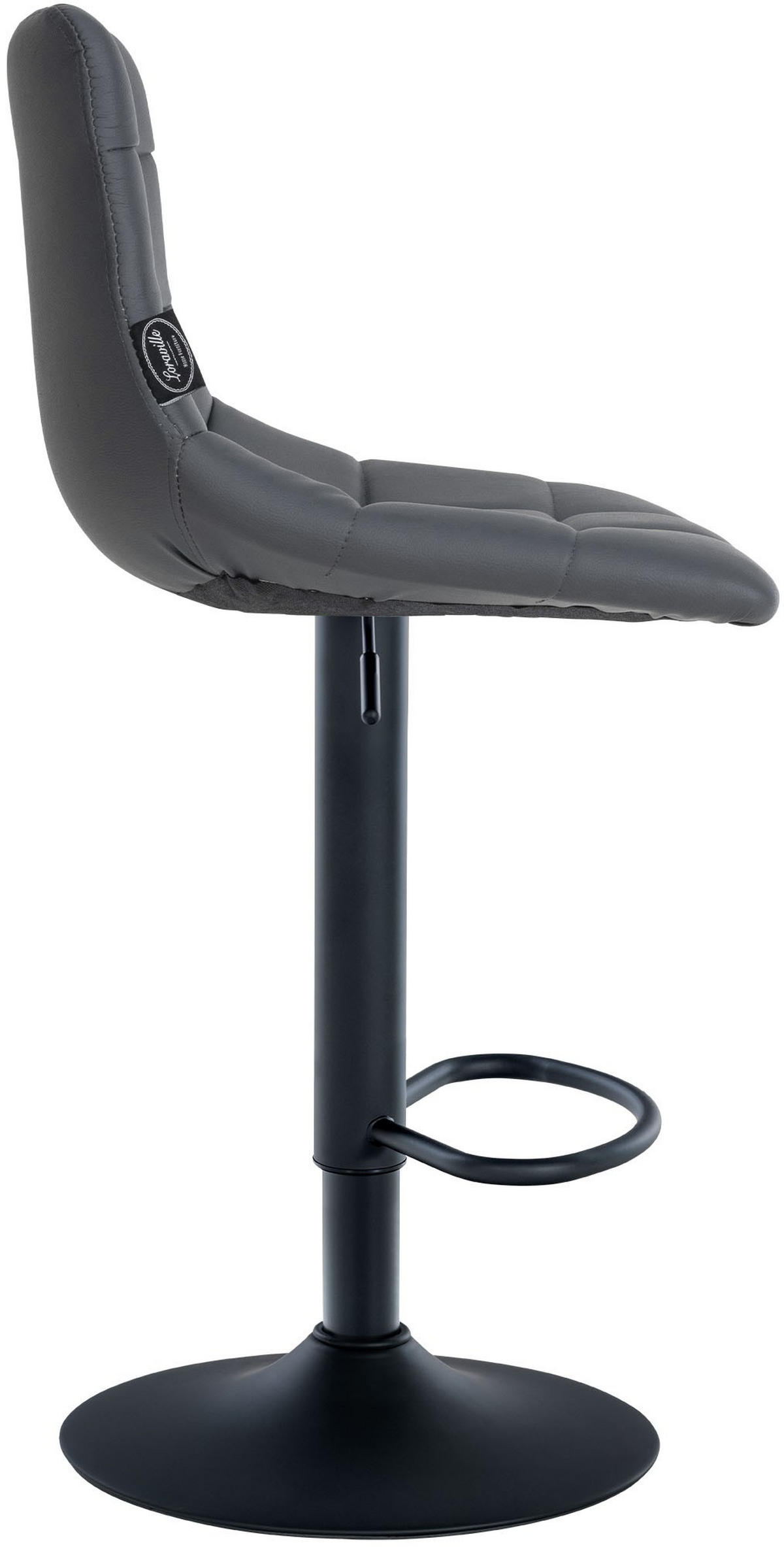 BARHOCKER Jerry Kunstleder 87-108,5x43x46,5 cm Grau - Grau, Leder (43/87/46.5cm) - furnicato