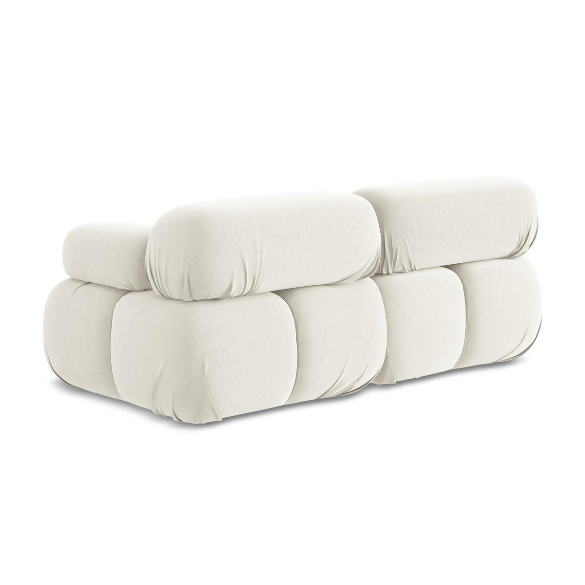 2-SITZER-SOFA Samt Stoff Beige - Beige/Creme, Kunststoff/Textil (190/70/96cm) - LaMiaSofa