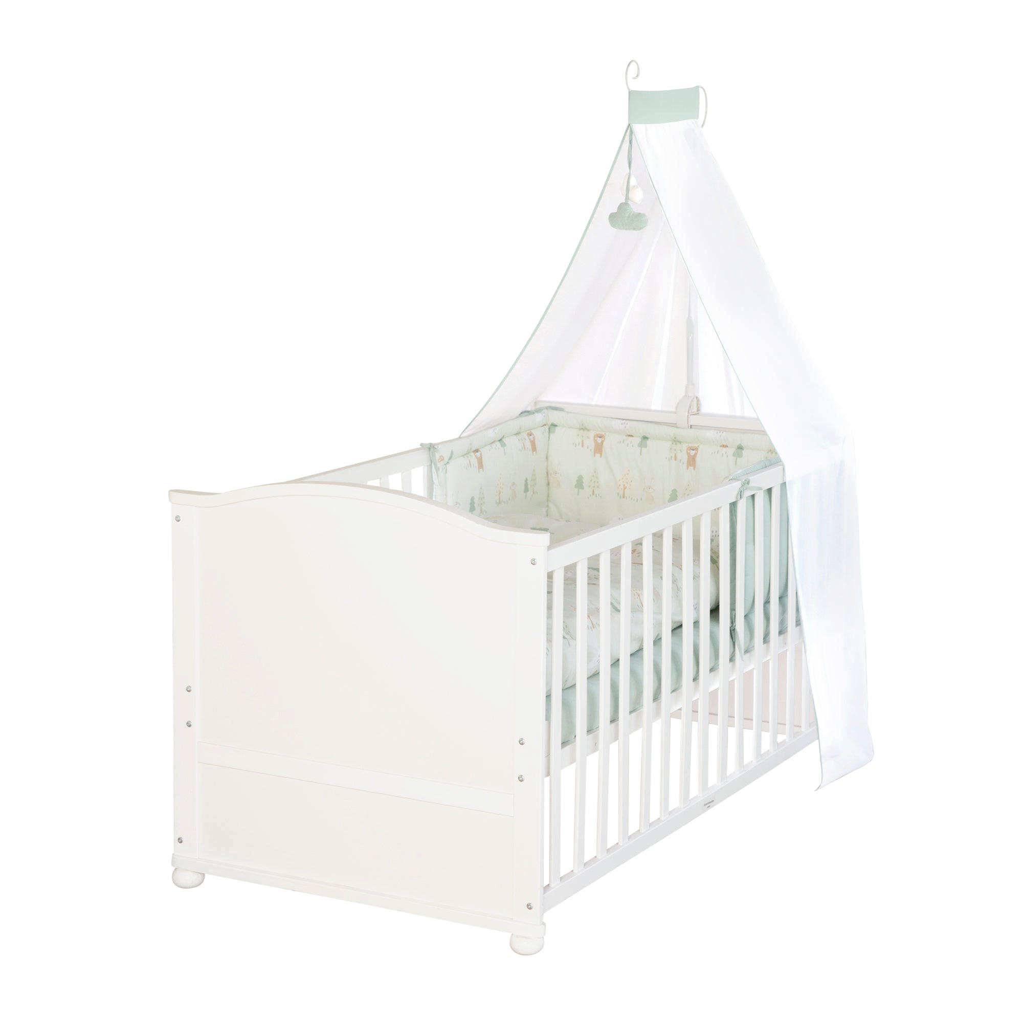 BABYBETT Woodland Buddies 70 x 140 cm weiß - Weiß, Holzwerkstoff/Textil (70/140cm) - Roba