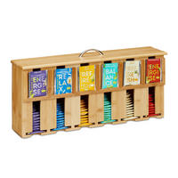 TEEBEUTELSPENDER - Hellbraun, Holz/Metall (46.5/22/10.5cm) - Relaxdays