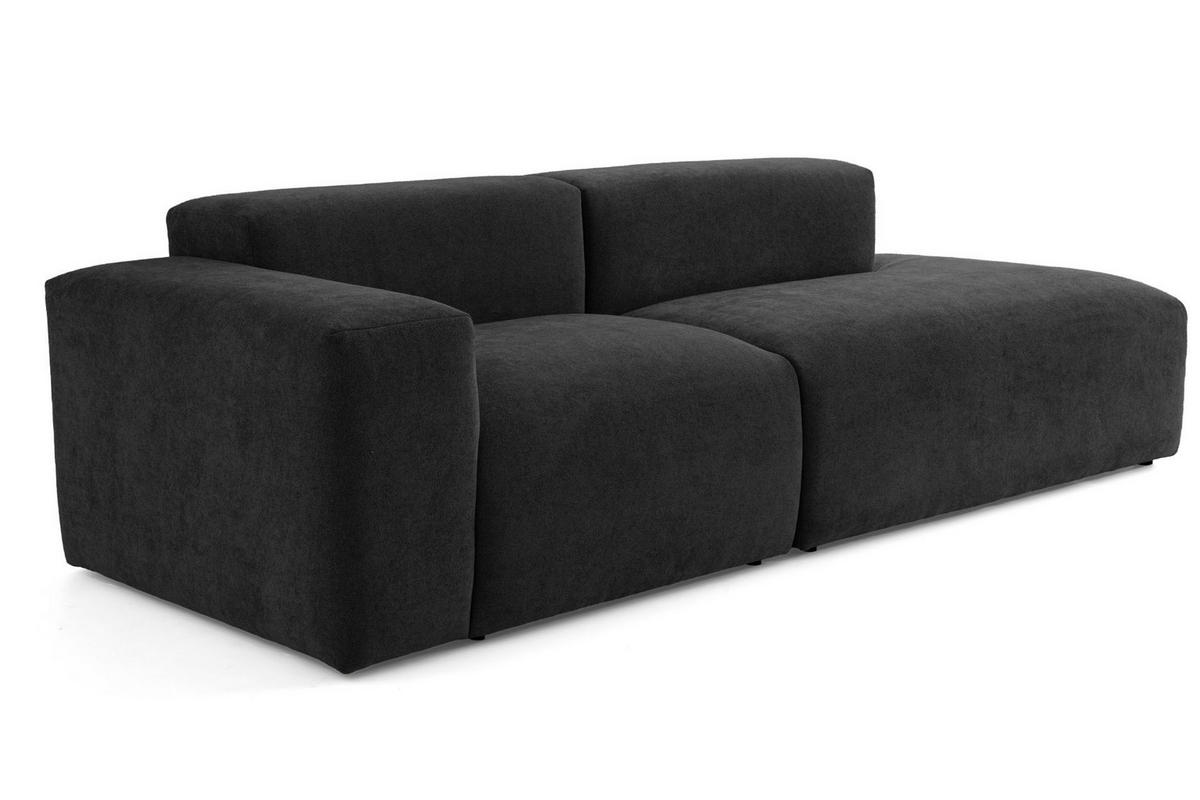 3-SITZER modulares Sofa HEAVEN SET 1 Rechts, Breite 255 cm Webstoff Schwarz - Schwarz, Holz/Kunststoff (102/71/255cm) - Muffo