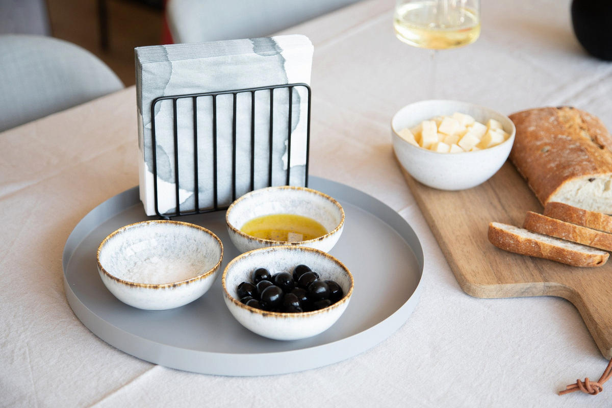 SERVIETTENHALTER Nisa in Schwarz 16/13,5 cm - Schwarz, Metall (4/13.5/16cm) - LaLe Living