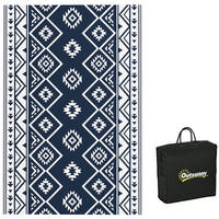 OUTDOORTEPPICH, Kunststoff, Blau+Weiß - Blau/Weiß, Kunststoff (274/182cm) - Outsunny