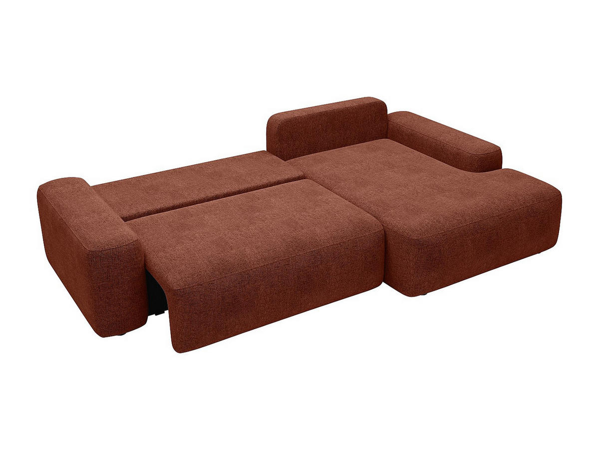 SCHLAFSOFA - 4 Personen - Stoff - Terracotta - - Terracotta, Textil (264/87/162cm) - Vente-Unique