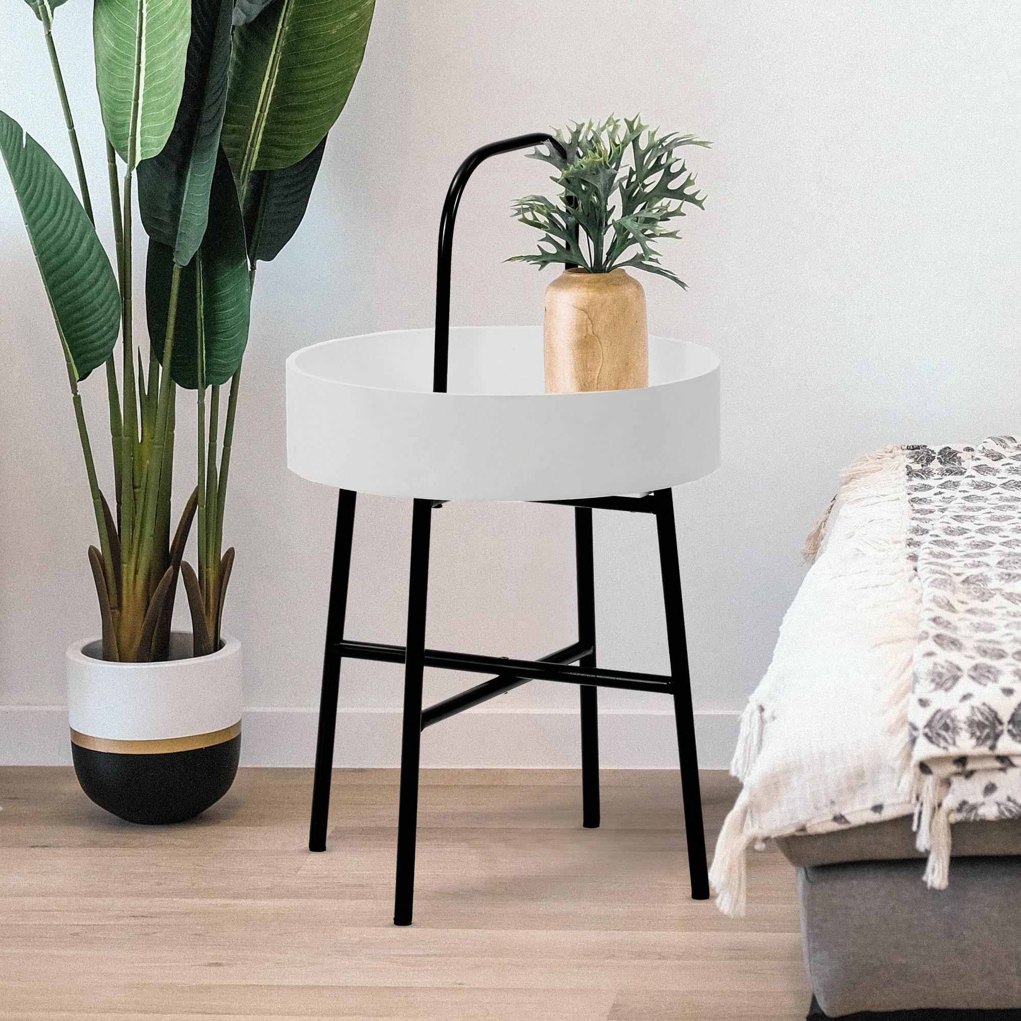 Thumbnail - VS Venta-stock Beistelltisch, Grau, Holzwerkstoff, 40x40x65 cm, Wohnzimmer, Wohnzimmertische, Beistelltische