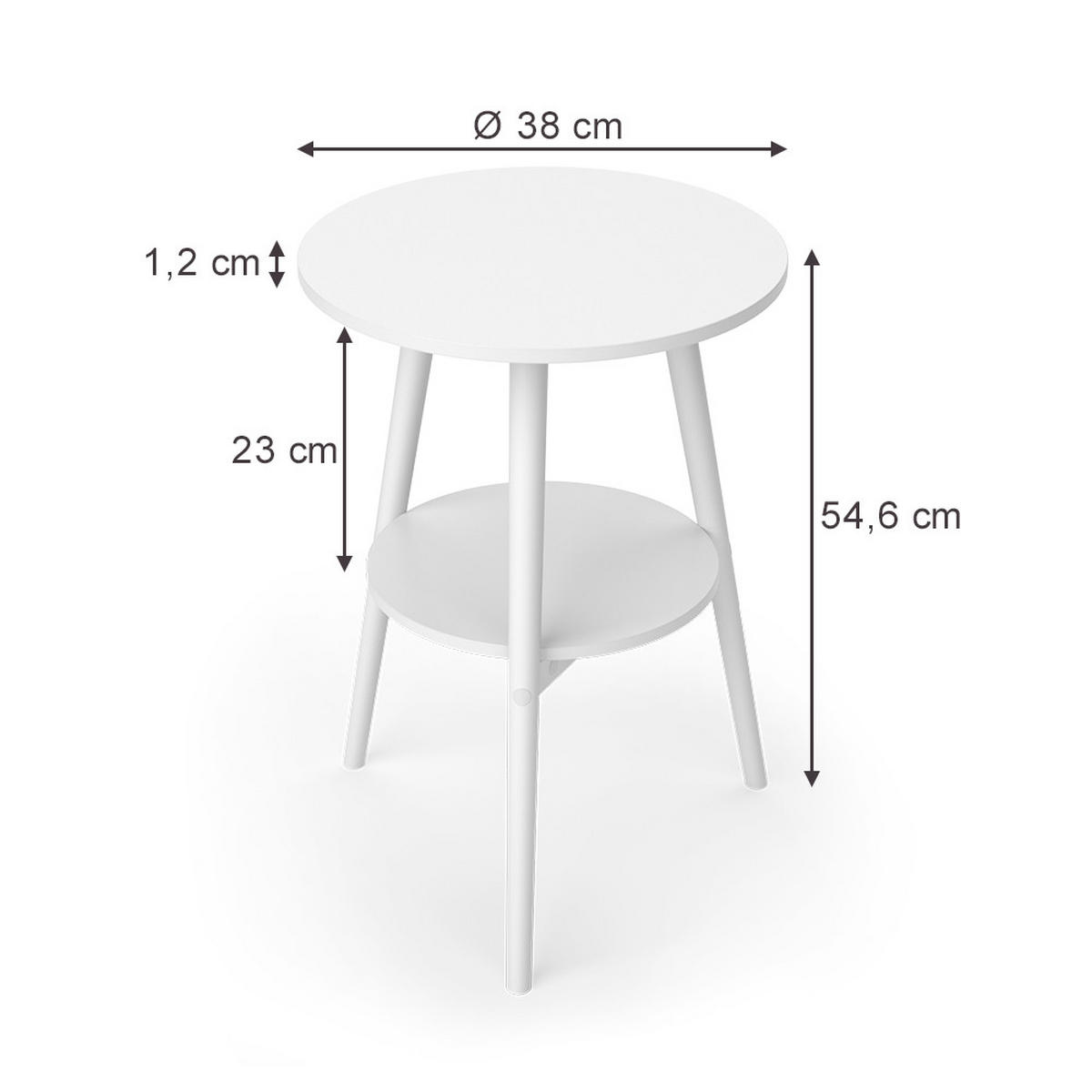 KONFERENČNÍ STŮL Rondal, Bílá, 38 x 38 cm - bílá, kompozitní dřevo (38/38/55cm) - Vicco
