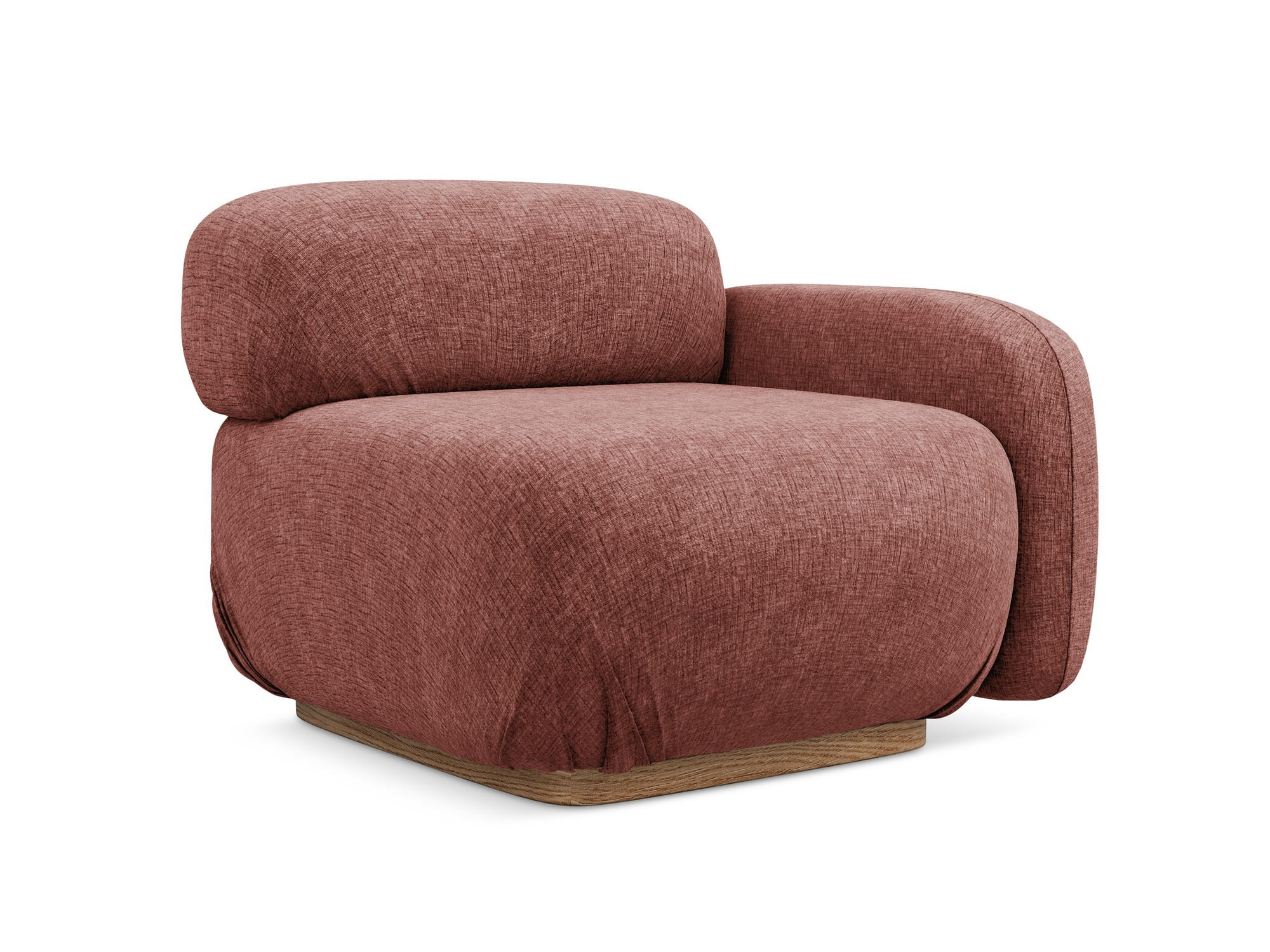 SOFAELEMENT Rechts Chenille Stoff Pink - Pink/Hellrosa, Holz/Textil (95/73/95cm) - Makamii