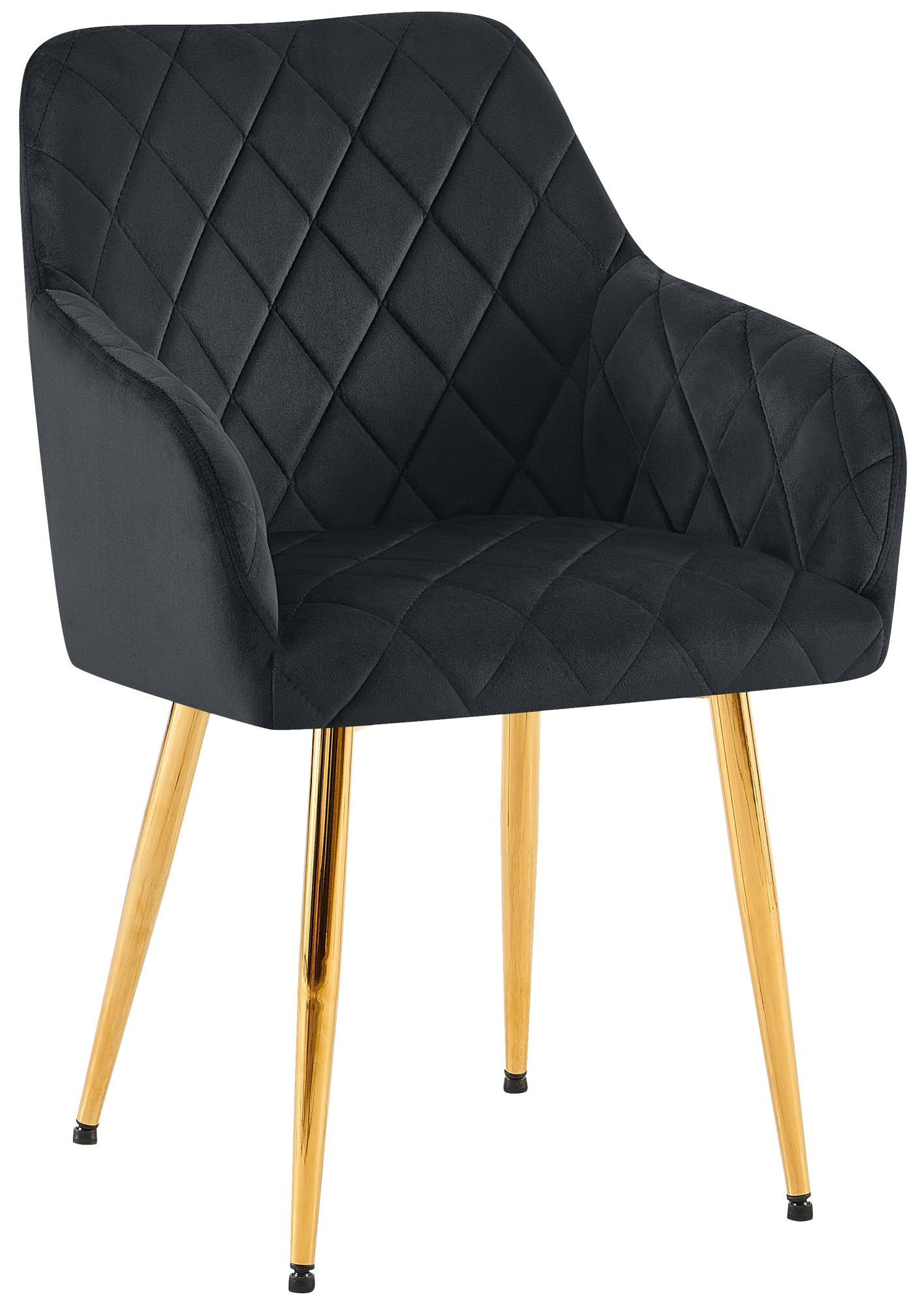 ARMLEHNENSTUHL Samt Schwarz - Schwarz, Textil (53/83/61cm) - CLP