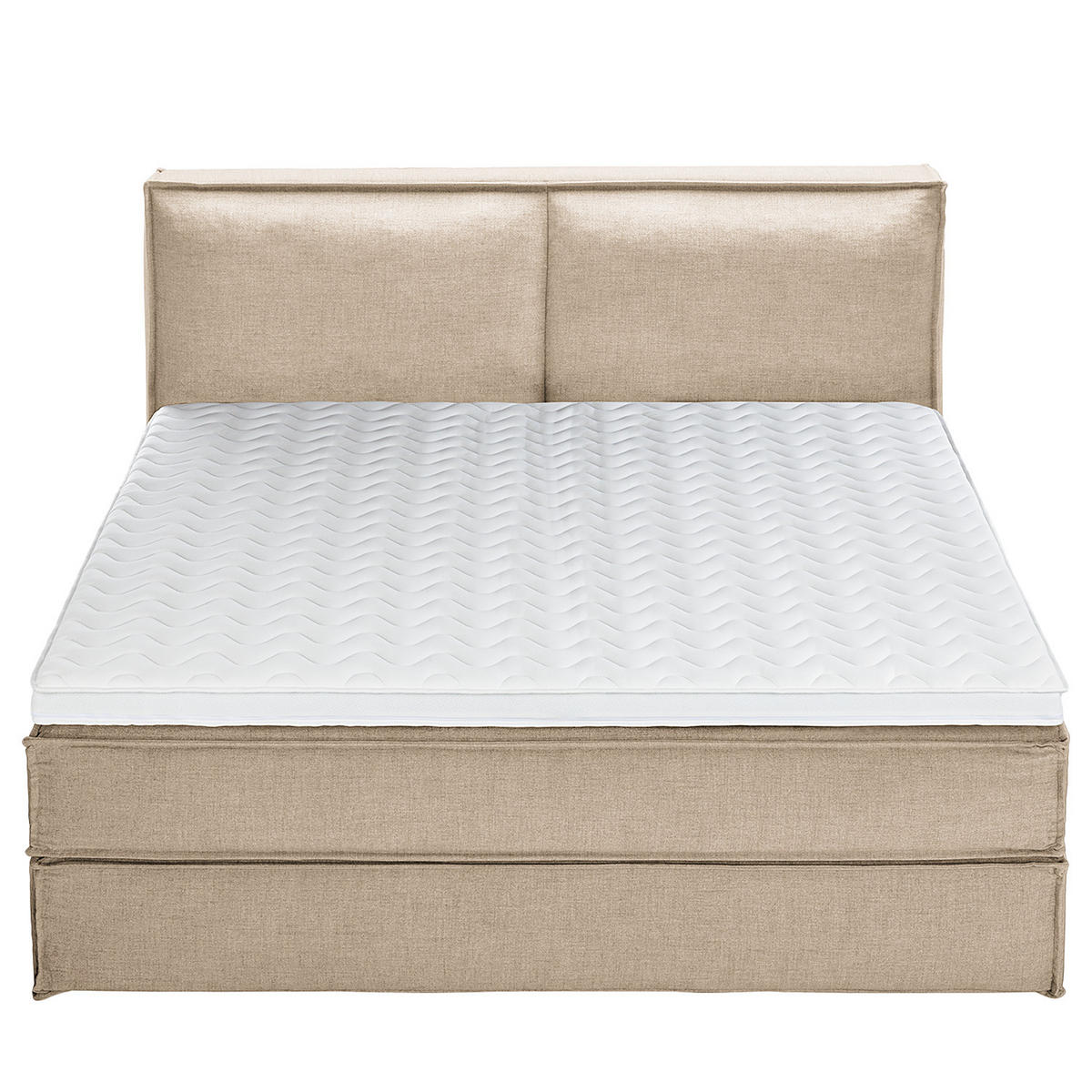 BOXSPRINGBETT mit Kopfteil - Premium - Beige, Textil (200/220cm) - home24
