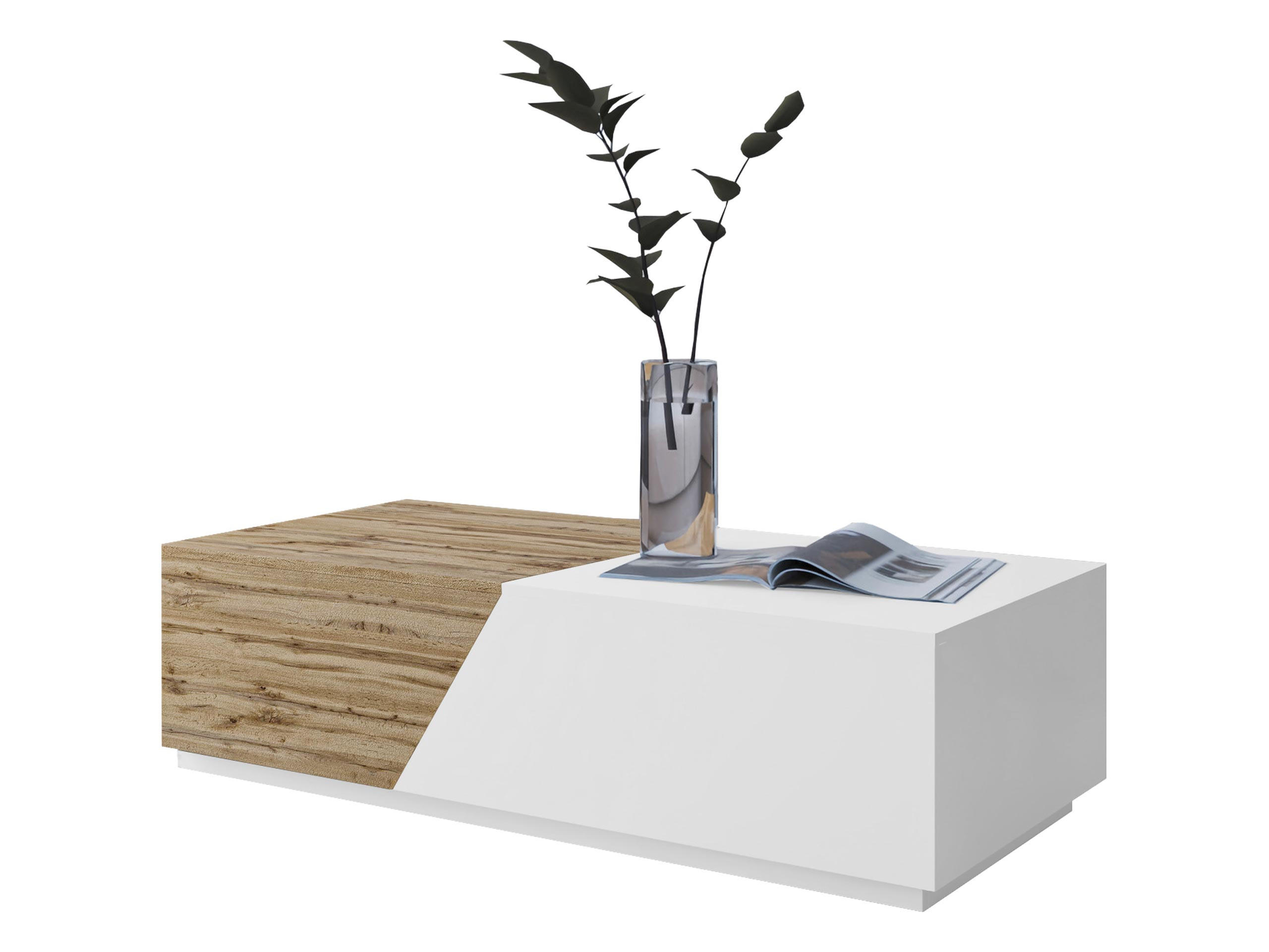 Thumbnail - Mirjan24 Couchtisch, Weiß, Holzwerkstoff, Holz Optik, Rechteckig, 124x42x60 cm, Wohnzimmer, Wohnzimmertische, Couchtisch...