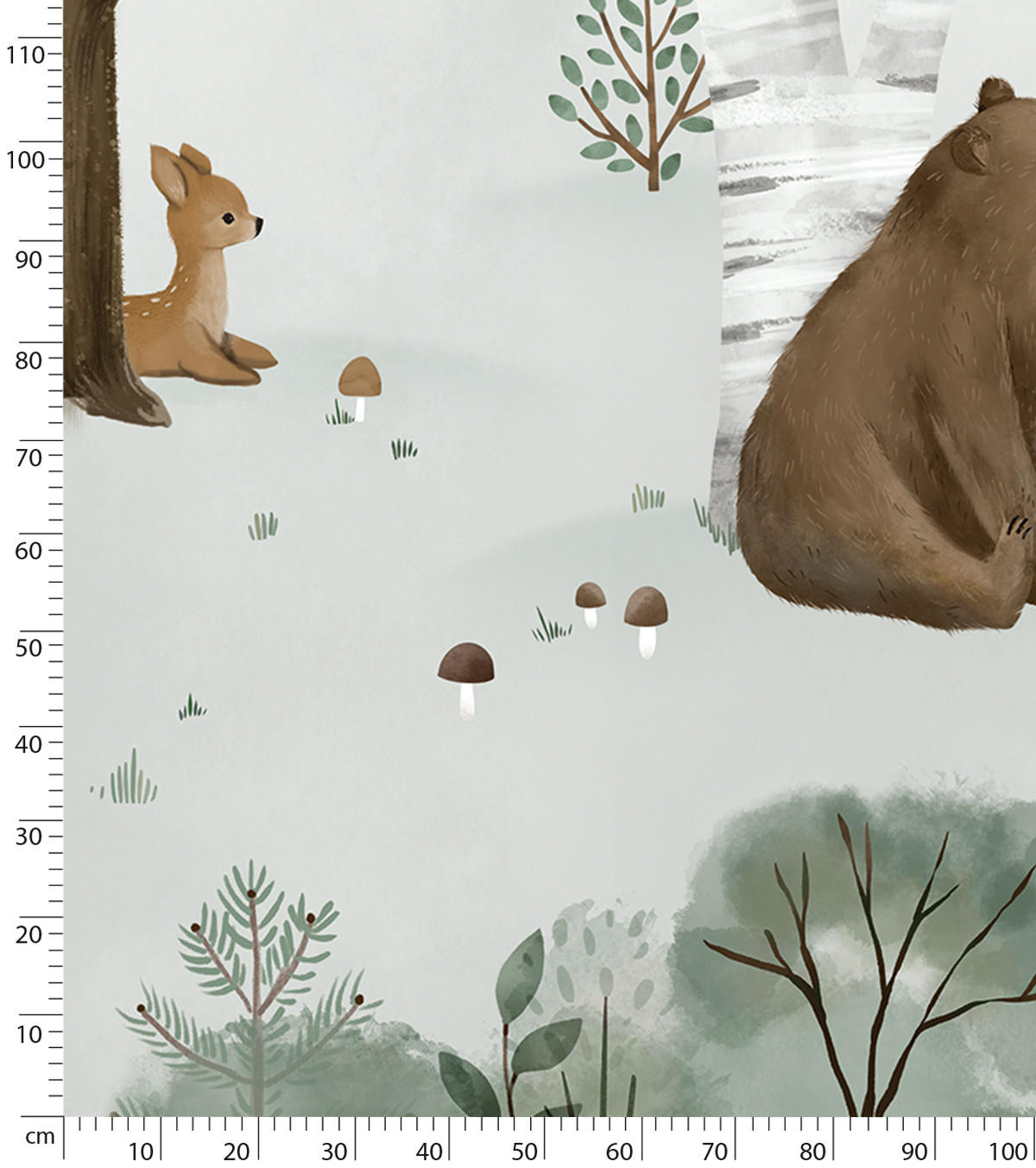 VLIESTAPETE Kharu Skandinavische Wildnis mit Bär 4 m x 2,48 m, grün - Grün, Papier (248/400cm) - Lilipinso