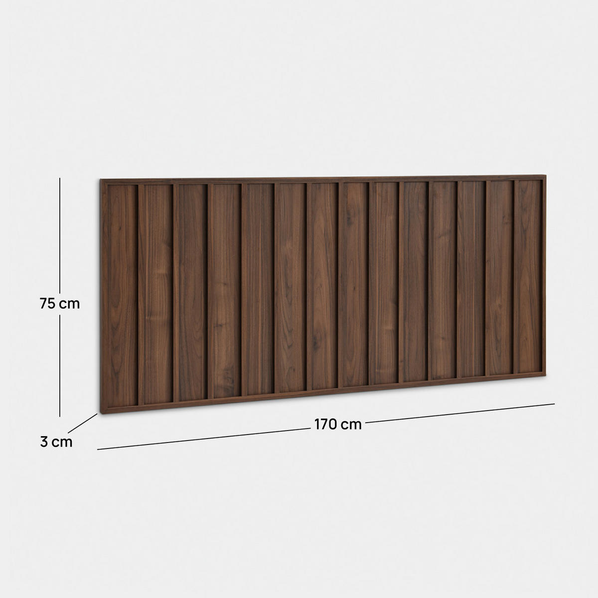 KOPFTEIL DOPPELTES Kairo Walnuss 170 cm x 75 cm - Walnussfarben, Holzwerkstoff (170/3cm) - Klast Home