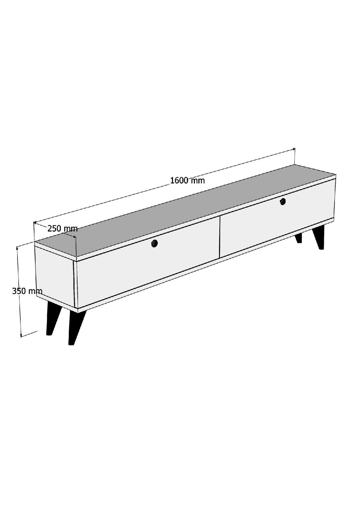 TV-MÖBEL Parlak Weiß - Weiß, Holz (160/35/25cm) - Habitat Garten