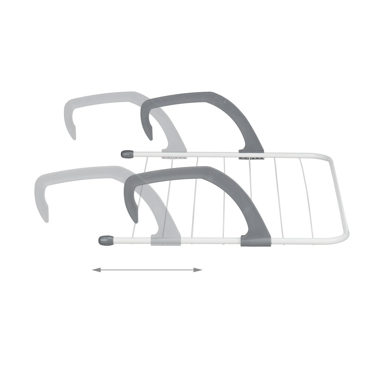 ZÁVESNÝ sušič - biela, kov/plast (63/15/67cm) - Relaxdays