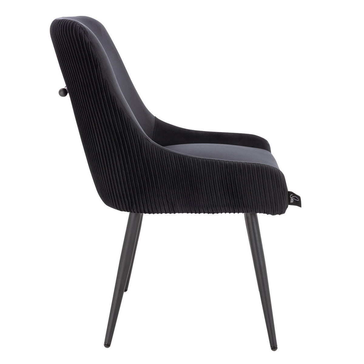 ESSZIMMERSTUHL ISABELLE 2er Set Samt Schwarz - Schwarz, Textil (55/85/63cm) - SVITA