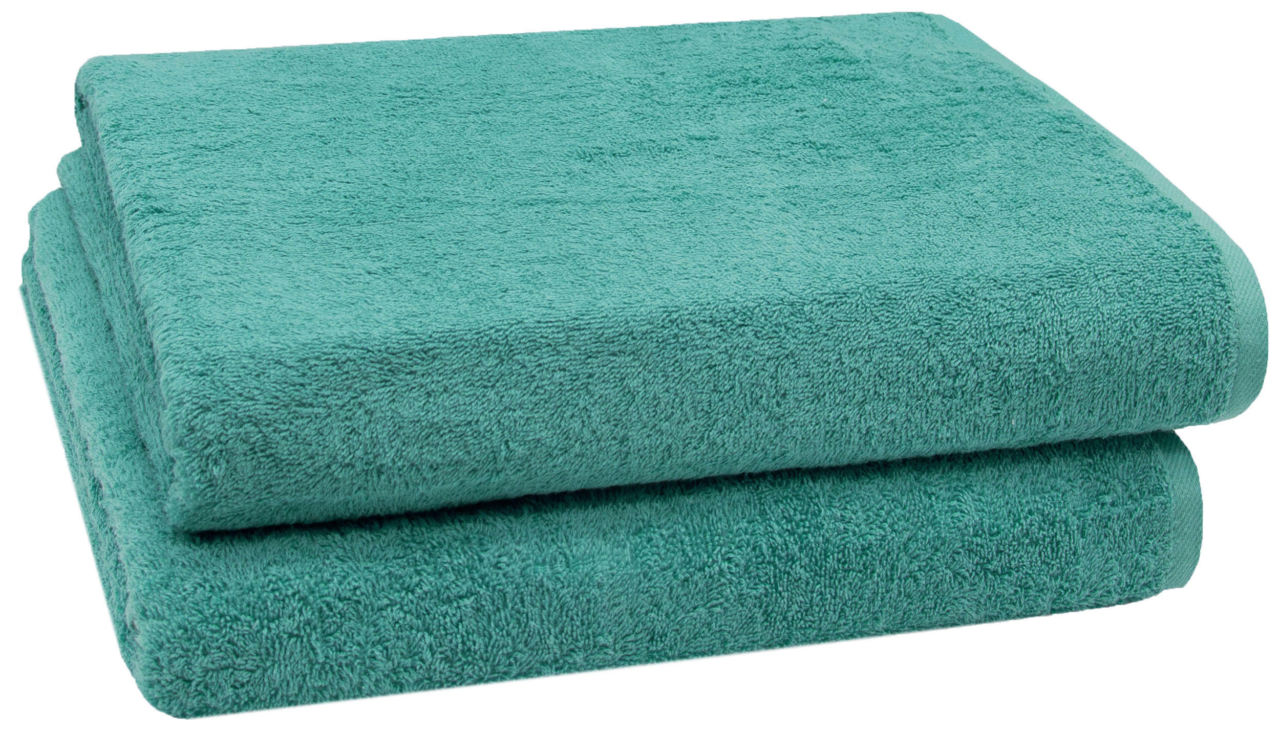 BADETUCH, 2er-Set, 100x150 cm, 100% Baumwolle, Grün - Türkis, Textil (100/150cm) - Zollner