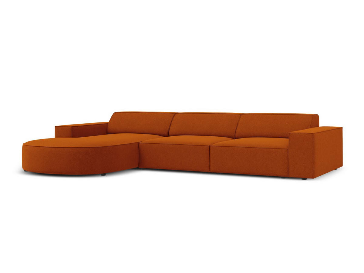 ECKSOFA links Jodie aus strukturiertem Stoff terrakotta 4 Sitzplätze - Terracotta, Textil (166/284cm) - Micadoni
