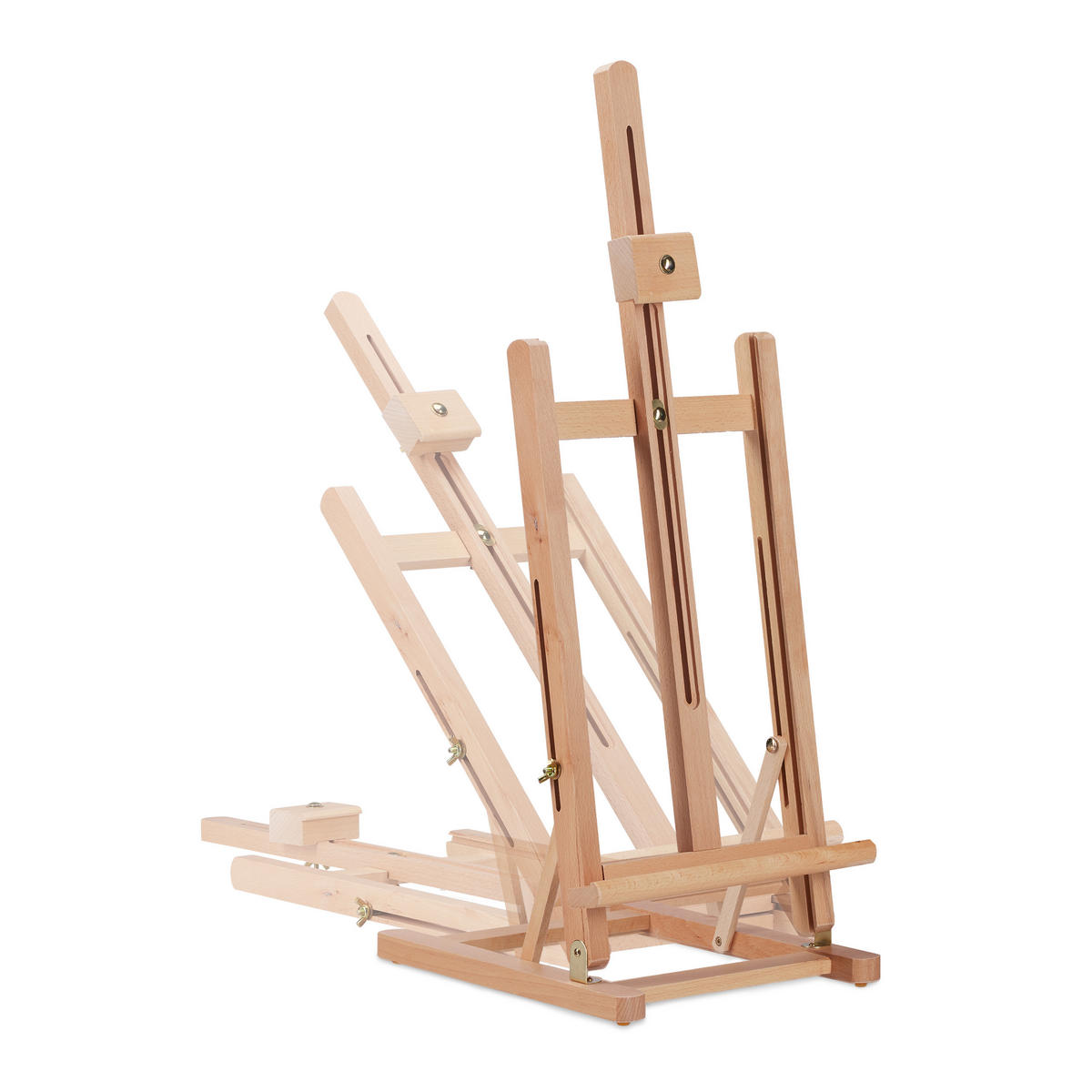 TISCHSTAFFELEI - Hellbraun, Holz/Metall - Relaxdays