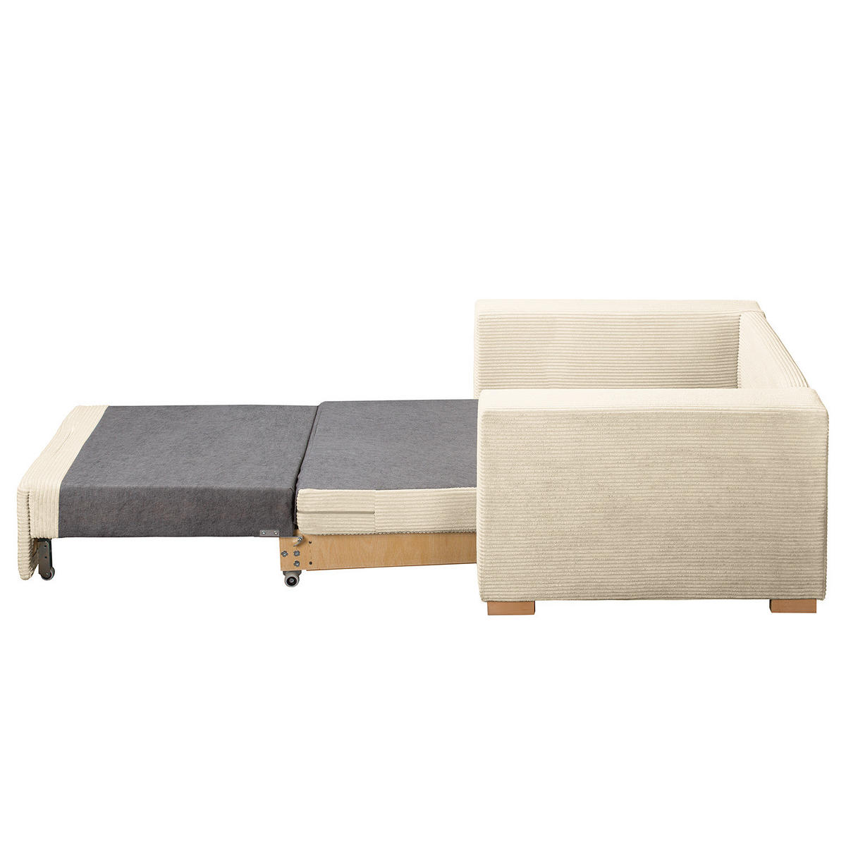 SCHLAFSESSEL - Beige/Buchefarben, Buchenholz/Textil (110/90/90cm) - home24