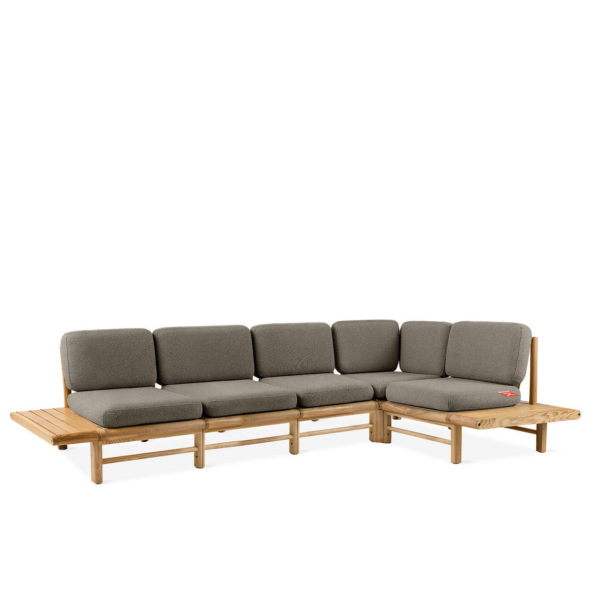 LOUNGESOFA ATREDA rechts - Grau, Holz/Textil (315/80/175cm) - KONSIMO®