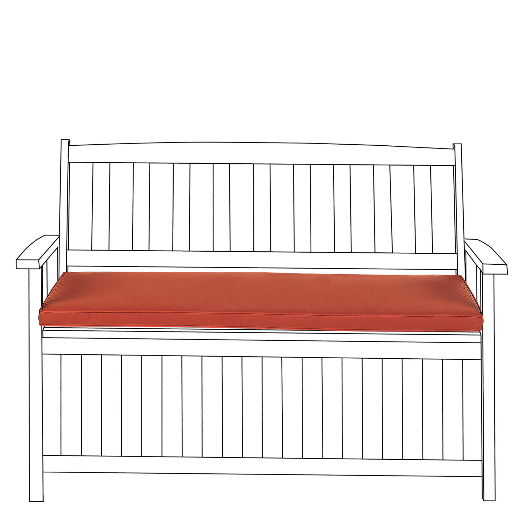 SITZBANKPOLSTER KISSEN Rot Sovana - Rot, Textil (108/5/45cm) - Beliani
