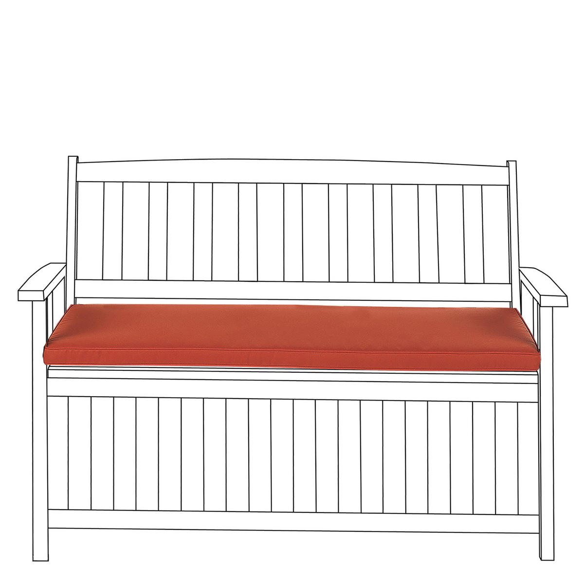 SITZBANKPOLSTER KISSEN Rot Sovana - Rot, Textil (108/5/45cm) - Beliani